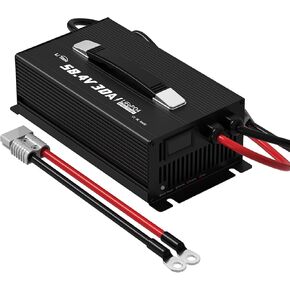 LiTime 51.2V/48V 30A LiFePO4 Lithium Battery DC Charger 48 Volt Lithium Battery Charger Dedicated for Lithium LiFePO4 Deep Cycle Rechargeable Batteries of Boat, RV