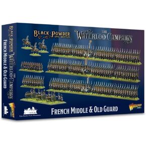 Warlord Black Powder Epic Battles: The Waterloo Campaign French Middle & Old Guard Tabletop Miniatures - Plastic Paintable Miniature 1700-1900 Soldiers Set, Unpainted Table Top 28mm Military Figures