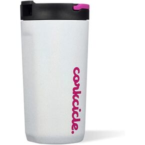 Corkcicle Kids Insulated Water Bottle WIth Straw, Stainless Steel, Cotton Candy, Holds 12 oz
