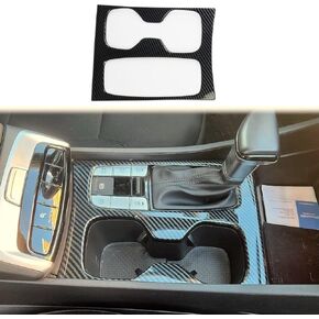 Korlot Carbon Fiber Center Console Gear Shift Cupholder Panel Cover Trim for Hyundai Tucson/Santa Cruz 2022+
