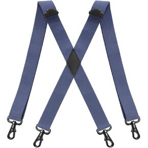 Mens Suspenders with 4 Snap Hooks Big and Tall Heavy Duty X-Back 3.5cm Width Elastic Braces