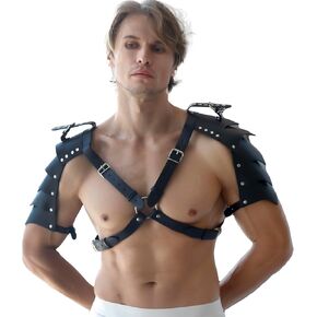 Mens Leather Body Harness Jockstrap PU Suspenders Shoulder Belt Strap Adjustable Buckle Cosplay Chest Garter Belt