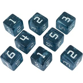 نرد Starfarer Sci-Fi D6 - 'Mothership' - رمادي/أزرق مع دوامات بيضاء in Kuwait