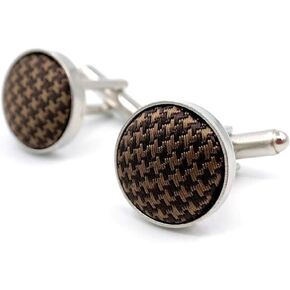 SHLAX&WING Matching Cufflinks Solid Color Dark Brown