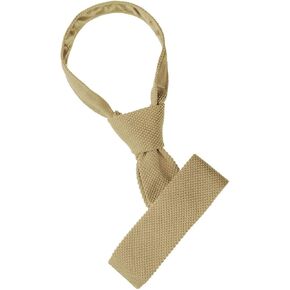 Allegra K Men's Self-Tied Solid Color Skinny Flat Tips Designed Knit Ties