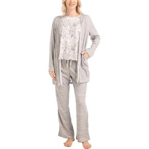MUK LUKS Anything 3 Piece Sleep and Lounge Set, Pajamas, Multiple Sizes, Multiple Colors