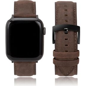 Leather Watch Bands Compatible with Apple Watch 49mm 46mm 45mm 44mm 42mm 41mm 40mm 38mm, Elegant Top Grain Leather Replacement Straps for iWatch Series 10 9 8 7 6 5 4 3 2 1 Ultra2 1 SE2 1