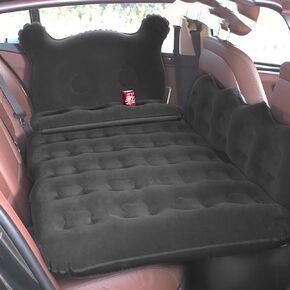 Boiland SUV Air Mattress Thickened and Double-Sided Flocking Travel Mattress,Inflatable Car Mattress with Electric Air Pump and 2 Pillows,Car Sleeping Bed for Home, Outdoor and Travel(Grey)