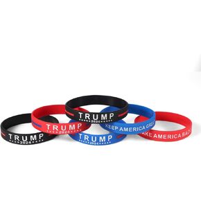 6pcs Trump Bracelets, Silicone Trump 2024 Bracelet Take America Back Bracelet Keep America Great Wristband Donald Trump Rubber Bracelets for Teens Boys Girls Men Women Rally Supplies (3 Colors) in Saudi Arabia