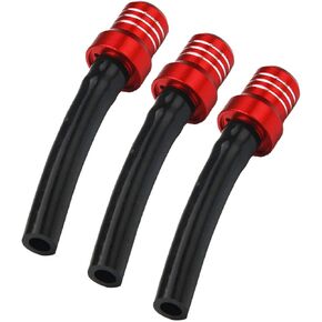 Dirt Bike Gas Cap Vent Hose 3 Pcs Fuel Tank Valve Tube Breather CNC Universal for 50-450cc CRF XR CR SSR TRX ATV Dirt Pit Bike Red
