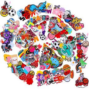 Tigeen 202 Pcs Random Assorted Styles Embroidered Patches Iron on Patches Bulk DIY Sew Applique Repair Patch Colorful Sew On Patches for Clothing Decorative Hats, Bags, Backpacks, Clothes, Backpacks