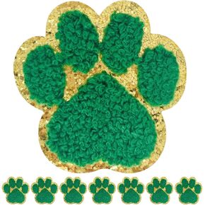 8 PCS 2.5" Paw Print Chenille Patches, Self Adhesive Patches for Clothing, Stick on Embroidered Patches for Bags Hats, Patches for Backpacks Jeans. (Dark Blue)