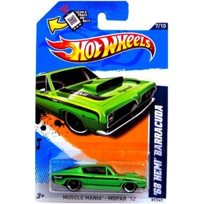 2012 Hot Wheels Muscle Mania - Mopar '68 Hemi Barracuda Green #87/247