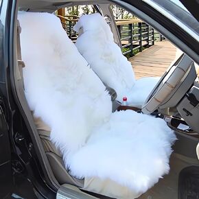 OKAYDA Genuine Australia Sheepskin Seat Cover Fluffy Fur Seat Cover for Cars, Trucks, SUV or Vans (Gray Tips 1 Piece)