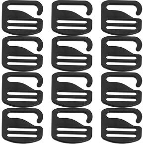 G Hook 12PCS 26mm / 1inch Black G-Hook Wave Buckles Backpack Strap Belt Hardware Outdoor Webbing Buckle Clips Adjustable Buckles for Backpack Luggage Strap Webbing