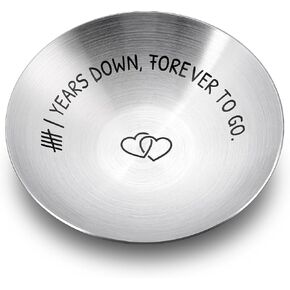 6th Anniversary Iron Gifts for Her Him 6 Year Wedding Anniversary Iron Gifts for Women Men Couples 6 Year Anniversary Decorations Wife Husband 4" Ring Holder Dish Jewelry Tray Christmas Valentines
