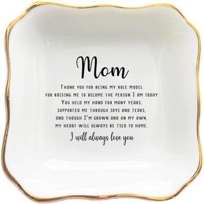 Ceramic Personalized Mom Ring Dish-Mom Birthday Gift Ideas-Wedding Gifts for Mom-Mother of The Bride Gifts from Bride-Mother of The Groom Gifts-Thank You Mom Gifts