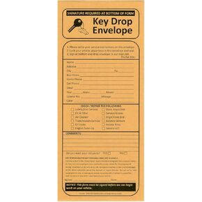 500 Night Drop Key Envelopes - Auto Repair Shops and Mechanics