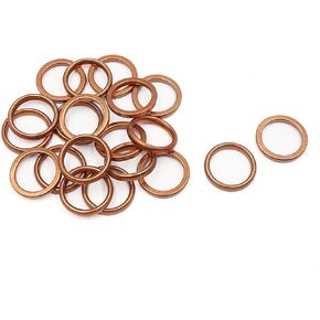 uxcell 20 Pcs 39mm Outer Dia Copper Tone Metal Motorcycle Exhaust Pipe Muffler Gasket Universal