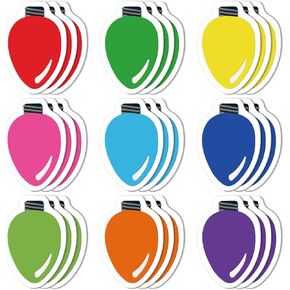 AnyDesign 27Pcs Christmas Notepad Set 9 Styles Colorful Xmas Light Bulb Shape Sticky Notes Holiday Decorative Memo Pad Notes Removable for Home Office School