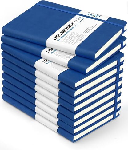Hardcover Journal Notebooks, 10 Packs A5 Lined Journals Bulk for Writing 200 Pages/100Sheets, 8.4 x 5.8 inch, 10 Colors Classic Ruled Notebook for Work/Travel/College/Note Taking in Saudi Arabia