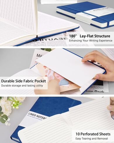 Hardcover Journal Notebooks, 10 Packs A5 Lined Journals Bulk for Writing 200 Pages/100Sheets, 8.4 x 5.8 inch, 10 Colors Classic Ruled Notebook for Work/Travel/College/Note Taking in Saudi Arabia