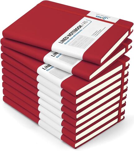 Hardcover Journal Notebooks, 10 Packs A5 Lined Journals Bulk for Writing 200 Pages/100Sheets, 8.4 x 5.8 inch, 10 Colors Classic Ruled Notebook for Work/Travel/College/Note Taking in Saudi Arabia