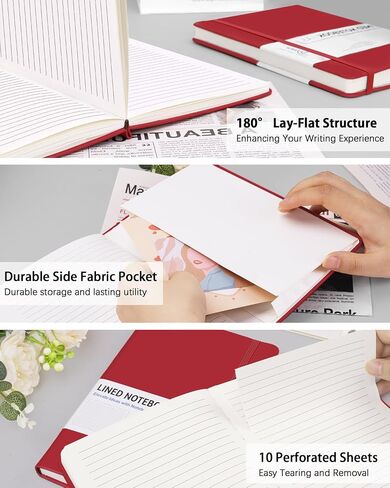 Hardcover Journal Notebooks, 10 Packs A5 Lined Journals Bulk for Writing 200 Pages/100Sheets, 8.4 x 5.8 inch, 10 Colors Classic Ruled Notebook for Work/Travel/College/Note Taking in Saudi Arabia