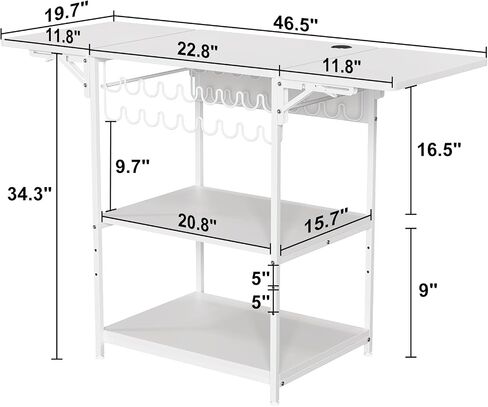 EasyCom 19.7"x46.5" Heat Press Table with 18 Vinyl Roll Holders, Adjustable Height 3 Tier Heat Transfer Machine Stand with Wheels, Foldable Crafting Table for DIY Sublimation Transfer Machine in Saudi Arabia
