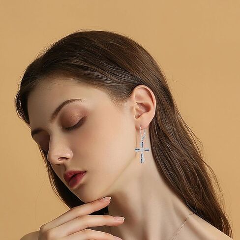 Cross Earrings for Women Abalone Shell Twist/Black Cross Dangle Drop Earrings for Women in Kuwait