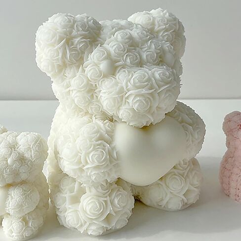 Bear Mold Rose Resin Mold Animal Resin Mold Dragon Resin Casting Mold Resin Making Molds Silicone Mold for Candle Home Decorate Mold 3D Animal Mold Candle Making Mold in Kuwait
