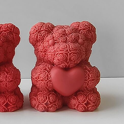 Bear Mold Rose Resin Mold Animal Resin Mold Dragon Resin Casting Mold Resin Making Molds Silicone Mold for Candle Home Decorate Mold 3D Animal Mold Candle Making Mold in Kuwait