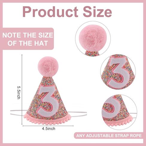 قبعة مخروطية لعيد الميلاد الثالث، قبعة عيد ميلاد بيضاء لامعة مع قبعة قوس قزح لعيد الميلاد باللون الوردي لحفلة عيد الميلاد، قبعة دعائم صور عيد ميلاد لامعة للأولاد والبنات، قبعة قوس قزح الباستيل in Kuwait