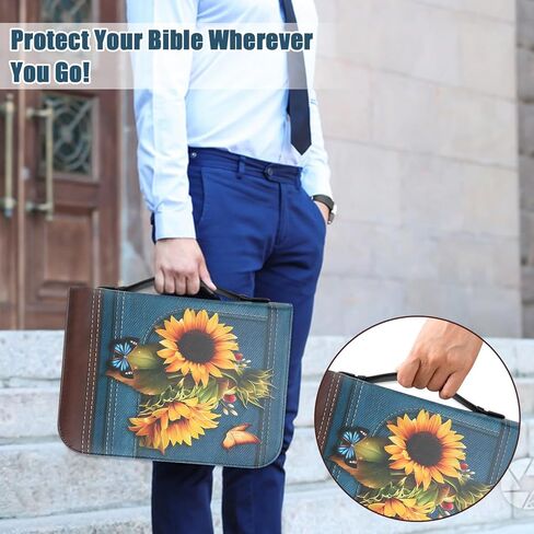 غطاء الكتاب المقدس، حافظة أغطية الكتاب المقدس للنساء والرجال، حقيبة حافظة للكتاب المقدس، حقيبة كبيرة لحمل الكتب، حافظة حماية للكتاب من الجلد الصناعي تناسب الكتاب مقاس 11.4 × 8.2 × 2.2 بوصة، ملحقات الكتاب المقدس هدية يوم المعلمين in Kuwait