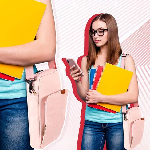 حافظة غطاء الكتاب المقدس للنساء والرجال مقاس 11 بوصة × 9 بوصة غلاف الكتاب المقدس باللون الوردي مع حافظة صغيرة باللون البيج وحقيبة حماية لكتاب الكنيسة لمحبي الكتاب المقدس مع حزام الكتف in Kuwait