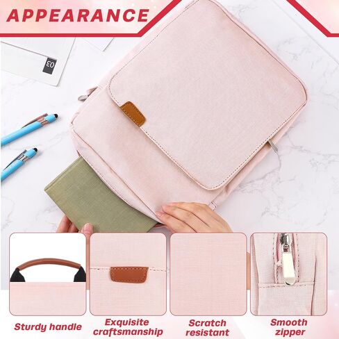 حافظة غطاء الكتاب المقدس للنساء والرجال مقاس 11 بوصة × 9 بوصة غلاف الكتاب المقدس باللون الوردي مع حافظة صغيرة باللون البيج وحقيبة حماية لكتاب الكنيسة لمحبي الكتاب المقدس مع حزام الكتف in Kuwait