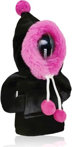 Car Gear Shift Hoodie, Funny Plush Universal Cars Shift Knob Cover, Mini Hoodie for Auto Shifter, Automotive Interior Cute Gadgets Accessories Decor for Women Men (Black Rose Red) in Saudi Arabia