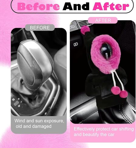 Car Gear Shift Hoodie, Funny Plush Universal Cars Shift Knob Cover, Mini Hoodie for Auto Shifter, Automotive Interior Cute Gadgets Accessories Decor for Women Men (Black Rose Red) in Saudi Arabia