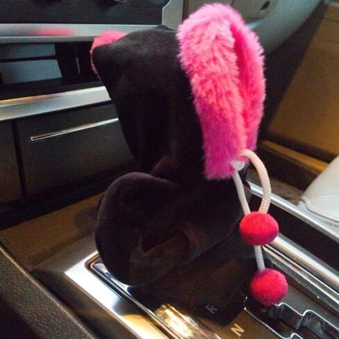 Car Gear Shift Hoodie, Funny Plush Universal Cars Shift Knob Cover, Mini Hoodie for Auto Shifter, Automotive Interior Cute Gadgets Accessories Decor for Women Men (Black Rose Red) in Saudi Arabia