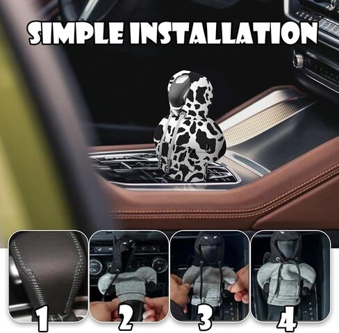 Car Gear Shift Hoodie, Funny Plush Universal Cars Shift Knob Cover, Mini Hoodie for Auto Shifter, Automotive Interior Cute Gadgets Accessories Decor for Women Men (Black Rose Red) in Kuwait