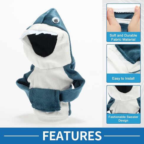 Universal Shift Knob Cover Shark Pattern Gearstick Hoodie Shifter Lever Knob Hoodie for Car RV Truck SUV Fabric Blue White in Saudi Arabia