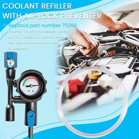 75260 مجموعة تعبئة سائل التبريد مجموعة إعادة تعبئة نظام التبريد تناسب جميع مجموعة إعادة تعبئة سائل التبريد للمحول المخروطي مع جهاز اختبار تسرب الفراغ لمنع قفل الهواء in Kuwait