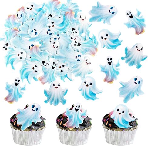 Ercadio 40Pcs Edible Wafer Paper Halloween Bats Cupcake Toppers Edible Bats Cake Picks Halloween Horror Bats Cupcake Decors for Halloween Theme Baby Shower Party Cake Decoration in Kuwait