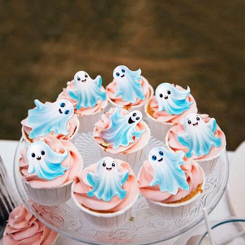 Ercadio 40Pcs Edible Wafer Paper Halloween Bats Cupcake Toppers Edible Bats Cake Picks Halloween Horror Bats Cupcake Decors for Halloween Theme Baby Shower Party Cake Decoration in Kuwait
