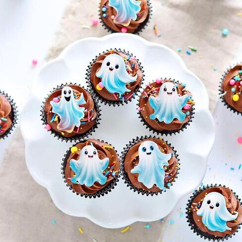 Ercadio 40Pcs Edible Wafer Paper Halloween Bats Cupcake Toppers Edible Bats Cake Picks Halloween Horror Bats Cupcake Decors for Halloween Theme Baby Shower Party Cake Decoration in Kuwait