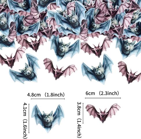 Ercadio 40Pcs Edible Wafer Paper Halloween Bats Cupcake Toppers Edible Bats Cake Picks Halloween Horror Bats Cupcake Decors for Halloween Theme Baby Shower Party Cake Decoration in Kuwait