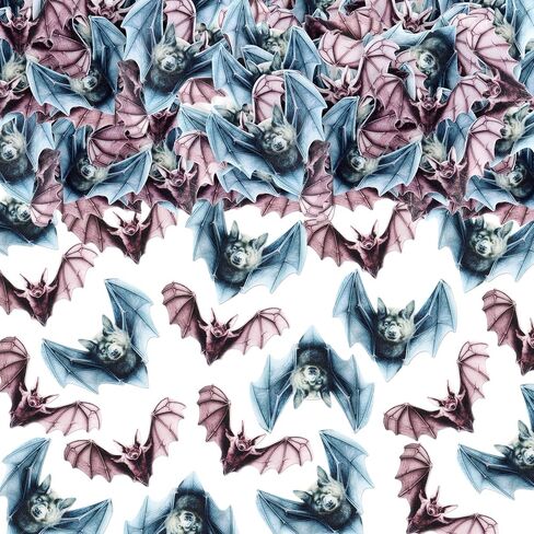 Ercadio 40Pcs Edible Wafer Paper Halloween Bats Cupcake Toppers Edible Bats Cake Picks Halloween Horror Bats Cupcake Decors for Halloween Theme Baby Shower Party Cake Decoration in Kuwait