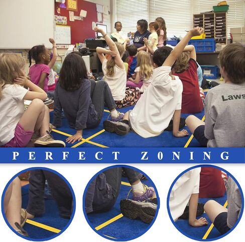 4 Rolls 100 Feet Carpet Marker Strips for Classroom Teachers and Social Distancing,Nylon Carpet Strips Carpet Spots Strips Floor Carpet Markers Preschool and Kindergarten Childhood Education,Seating in Saudi Arabia