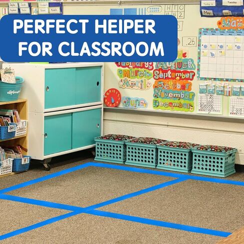 4 Rolls 100 Feet Carpet Marker Strips for Classroom Teachers and Social Distancing,Nylon Carpet Strips Carpet Spots Strips Floor Carpet Markers Preschool and Kindergarten Childhood Education,Seating in Saudi Arabia