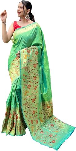 Paithani Big Border Woven Saree with unstitched blouse in Saudi Arabia